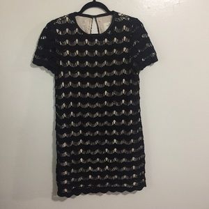 Black and Nude Lace Kate Spade Dress